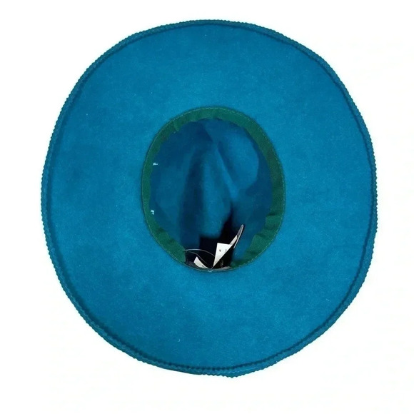 NEW NWT Lola Hats of NY Pinked Fedora 7199 100% Rabbit Hair Wool in Peacock - Picture 7 of 14